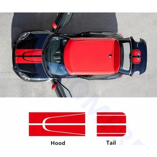 Exterior Body Customized Sticker Door Side Skirt Strips Car Hood +Tail Decor Decal For BMW MINI Cooper S Countryman R60
