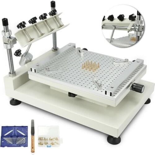 High Accuracy 300*400mm 3040 Solder Paste Printing Machine PCB SMT Manual Stencil Printer w/ Accessories
