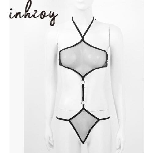 Women Teddies Leotard Bodysuits Nightwear Thong Lingerie Bodycon Female Fishnet See Through Sheer Backless High Cut Costumes New