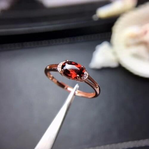 Elegant two level Lovely round Natural red garnet gem Ring Natural gemstone ring S925 silver women party girl gift fine Jewelry
