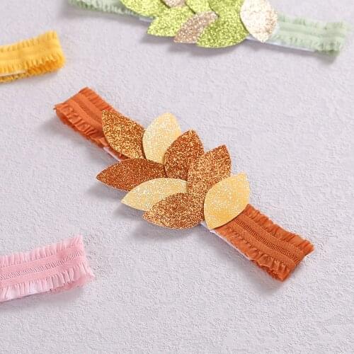 1Pcs Elastic Baby Headband with Maple Leaf Fashionable Hair Accessories for Newborn Headband 17Cm Soft Hairband