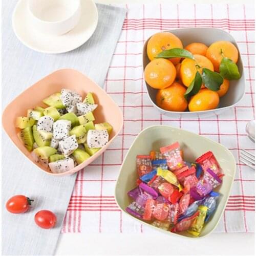 1Pcs Square Fruit Plate Living Room Plastic Fruit Bowl Household Salad Bowl Tea Table Candy Plate Salad Bowl