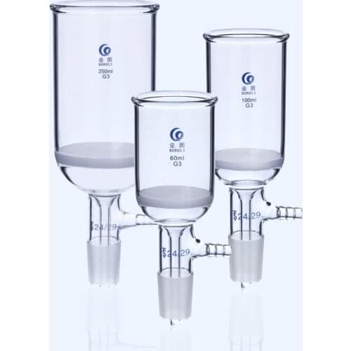 1Piece 35ml to 2000ml Glass Sand core Filter Funnel with 24# standard joint Laboratory filter unit G1-G6 available