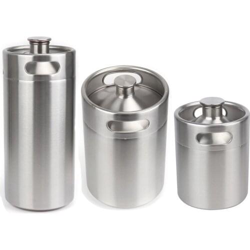 2/3.6/5L Stainless Steel Mini Beer Keg Pressurized Growler for Craft Creative Beer Dispenser Bar Tools Household Brewing Jug