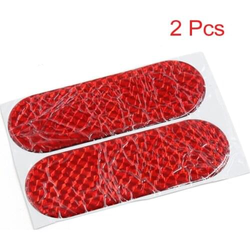2Pcs 12Cmx4cm Car Auto Exterior Reflector Decal Stick-On Reflective Sticker Red Car Reflective Sticker ACCESSORIES