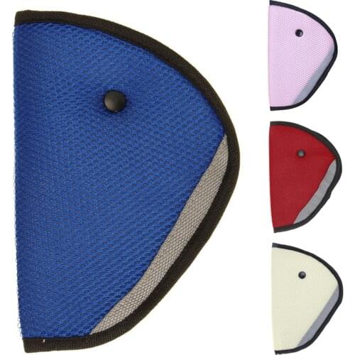 4 Color Car Safe Fit Seat Belt Adjuster Car Safety Belt Adjust Device Child Protector Positioner Breathable 1 Button Seat Belt