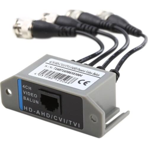 4CH HD Passive Video Balun Transceiver BNC To UTP RJ45 CCTV Via Twisted Pairs