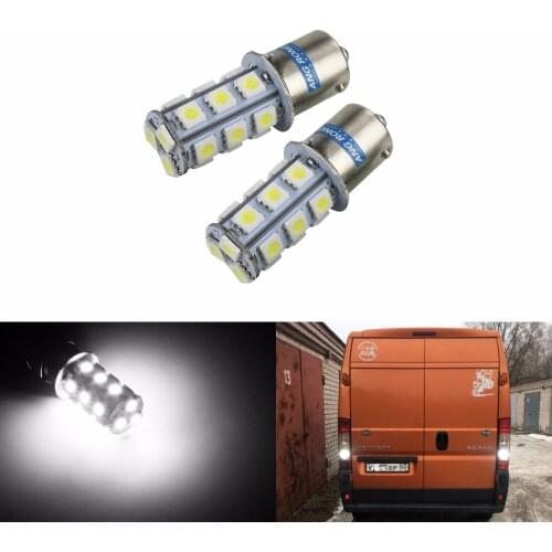 ANGRONG 2x 1156 BA15S P21W R5W R10W 18 SMD LED Car Tail Brake Lights Auto Reverse Lamp universal Turn Signal Bulbs Super White
