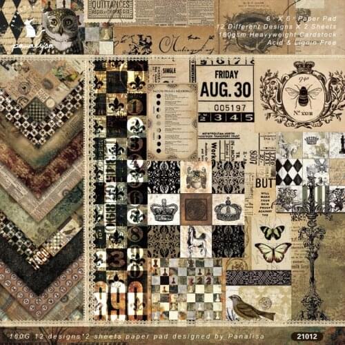 Retro background Scrapbooking paper pack of 24 sheets handmade craft paper craft Background pad 0927