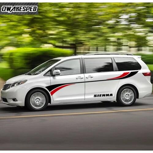 Car Body Decor Sticker Both Side Auto Door Vinyl Decal For Toyota Sienna Colorful Racing Sport Stripes Exterior Accessories