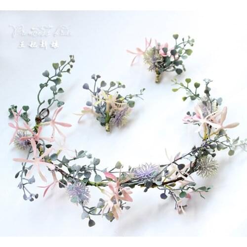 Newkid child flower girl short head wreath headwear