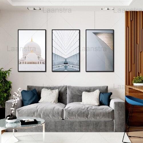 Canvas Painting Islamic Architecture Poster Grand Mosque Kazel Expo Wall Art Religious Modern Decor Painting For Home LivingRoom