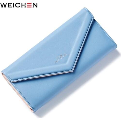 WEICHEN Envelope Designer Women Wallet Brand Long Ladies Wallet Fashion Female Purses Clearance Sale
