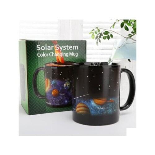 World Map Color Changing Mug Ceramic Animation European Simple Creative Gift Temperature Changing Color Kitchen Dining Bar