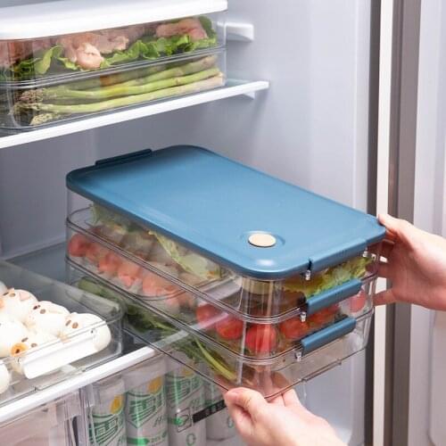 Kitchen Refrigerator Storage Box Eggs Vegetables Holder Food Storage Container Case Neat Space Saving Box Food Organizer