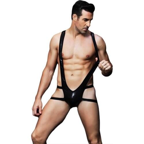 Mens Singlet Lingerie Bodysuit Pouch-Short G-string Sexy Man Underwear Body Suit Erotic Lingerie