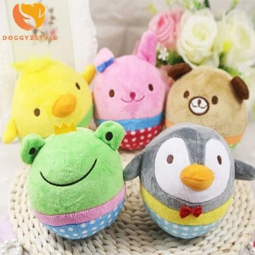 Animals Cartoon Dog Toys Stuffed Squeaking Pet Toys Cute Plush Puzzle For Puppy Dog Cat Chew Squeaker Dog Ball Pet Products