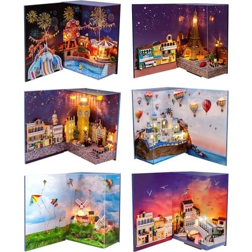 DIY Wooden Dollhouse Kit Creative Landscape Scenery Dollhouse Creative Room