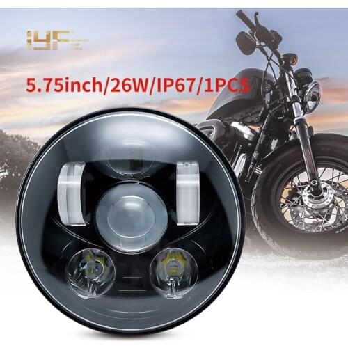 5-3/4 Inch H4 Headlamp Motorcycle Projector Led Headlight 5.75" For Harley Bike Sportsters XL XG XR VRSCD Dyna