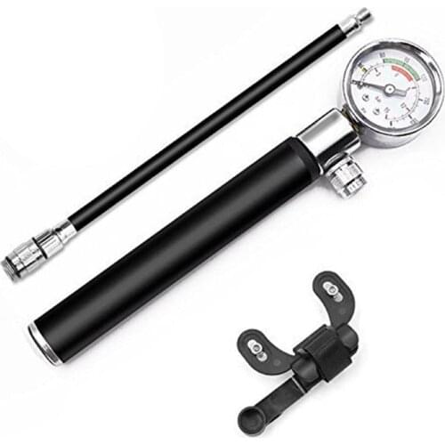Mini Bicycle Pump with Pressure Gauge Portable 210 PSI MTB Road Bike Air Shock Pump For Schrader Valve or Presta Valve Bike