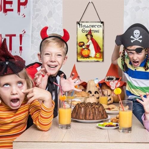 Halloween Wall Art Hanging Ornament Creative Wooden Crafts for Home Living Room Bedroom Decoration TS1