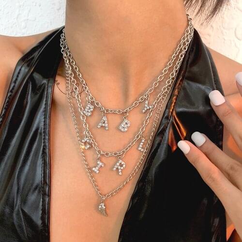 Lalynnly Acrylic Womens Aesthetic Multilayer Letter Clavicle Chain Chili Pendant Necklace For Women Luxury Jewelry Gift N8977