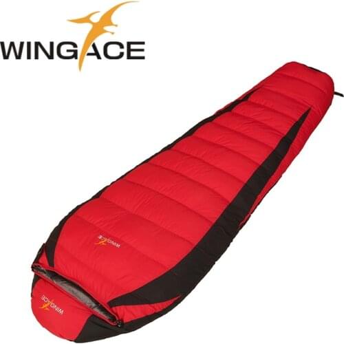WINGACE Fill 2000G 3000G 4000G Duck Down Sleeping Bag Winter 320T Nylon Mummy Outdoor Tourism Camping Sleeping Bag Adult