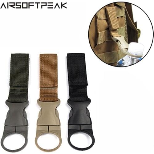 Tactical Hunting Accessories Nylon Webbing Water Bottle Carabiner Military Belt Vest Backpack Attachable Loop&Hoop Hanger Hook