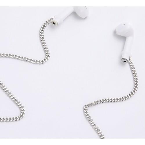 Teamer Basic Chain for Airpods Anti-lost Bluetooth Wireless Headphone Chains Beads Metal Earphone Straps Necklace Accessories