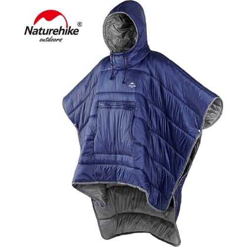 Naturehike Water-Resistant Cotton Camping Sleeping Bag Cloak Style Lazy Cape Sleeping Bags Breathable Winter Poncho
