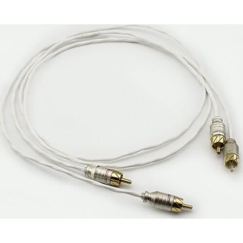 Y-062 Silver-plated HIFI audio cable double lotus head to double lotus four RCA audio signal power amplifier cable