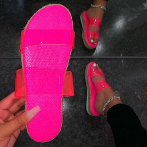 2020 summer new double layer transparent PVC women shoes flat heel increased non-slip outdoor beach sandals all-match slippers