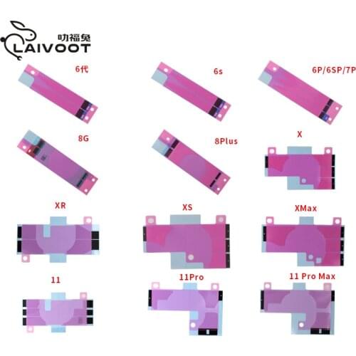 10PCS/LOT Battery Adhesive Sticker For iPhone X 5s 5c 6 6s 7 8 plus XR XS MAX Battery Glue Tape Strip Tab Replacement Part
