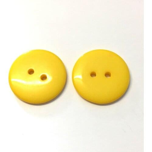 100pcs 23mm Yellow Color Resin Round 2 Holes Sewing Buttons for Scrapbooking Baby Shirt Garment Clothes Button