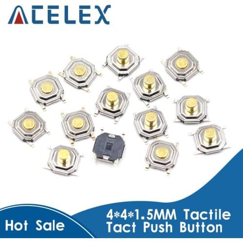 100PC/Lot SMD 4*4*1.5MM 4X4X1.5MM Tactile Tact Push Button Micro Switch Momentary