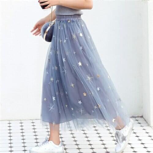 2018 Spring & Summer Fashion Faldas Korean Style 8 M Big Swing Maxi Skirts Womens Jupe High Waist Tutu Adult Long Tulle Skirt