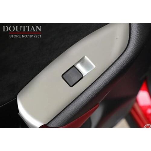 4PCS/Set ABS Inner Door Armrest Window Lift Switch Button Cover Trim For Mazda CX-3 CX3 2018 Car Accessories