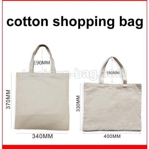 50pcs/lot) size 34x37cm Blank tote cotton canvas shopping bag