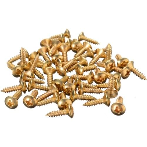 50pcs Electric Guitar Bass Pickguard Cover Plate Screws Guitar Bass Metal Fixed Screw Wholesale Gold Black Silver