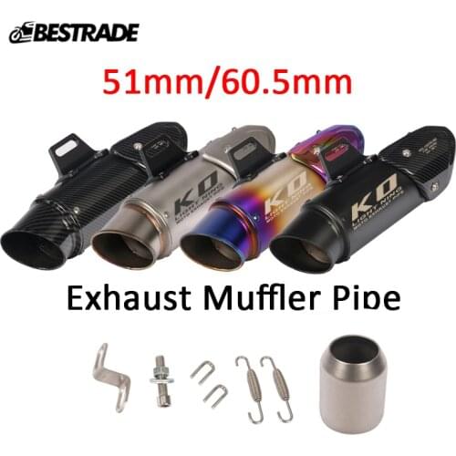 51mm 60.5mm Diameter Motorcycle Universal Exhaust Muffler Pipe Silencer Exhaust Pipe Vent Tail Tube For ATV Dirt Street Bike