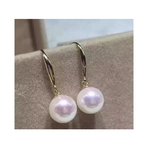 Free shipping luxury Noble jewelry charming pair of 12mm round south sea white pearl earring