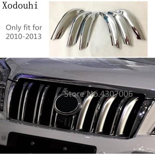 Car Body Styling Cover Protect ABS Chrome Trim Front Up Grid Grill Grille Racing For Toyota FJ150 / Prado 2010 2011 2012-2016