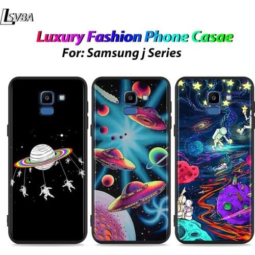 Black Shell Aesthetic Art Space Astronaut for Samsung Galaxy J7Duo J2 J4 Core J6 J4 Plus J8 J3 J7 J5 Prime 2018 2017 Phone Case