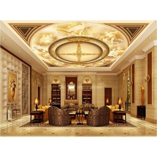 Home Decoration ceiling wallpaper Beautiful angel European style 3D ceiling frescoes wallpaper 3d ceiling