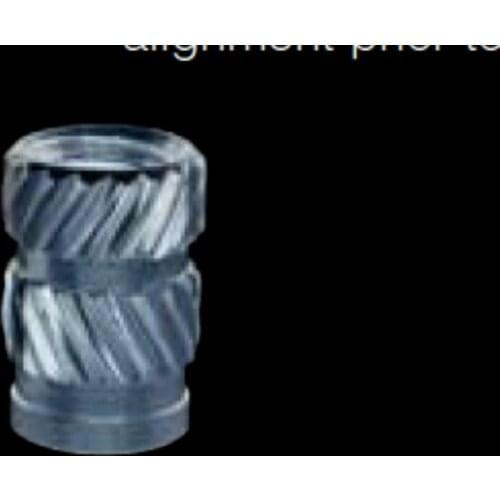 IUTA-M2/M2.5/M3/M4/M5/M6/256/440/632/832/024/0420/0428/0616 Straight WallThru-Threaded Insert,Aluminum,,Ultrasonic Heat staking