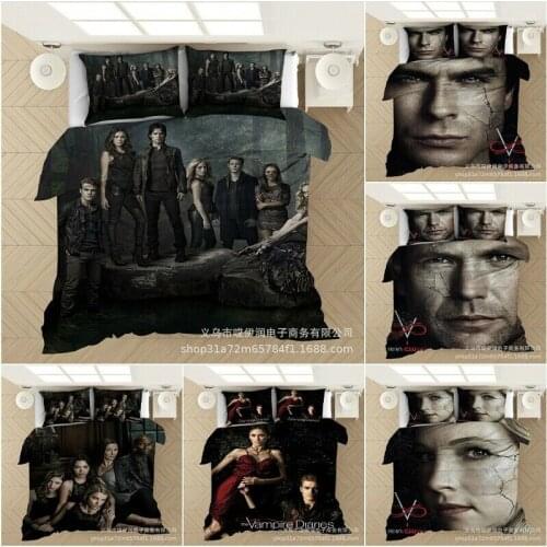The Vampire Diaries Bedding Set 2/3Pcs Duvet Cover & Pillowcase(s) 3D Printed Quilt Cover Home Textile Gift