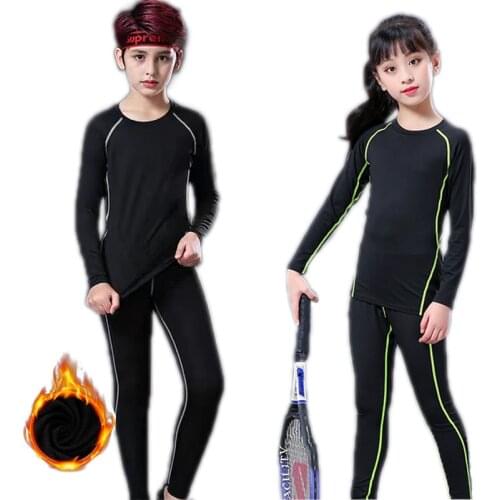 Thermal Underwear Set Children Thermal Underwear Winter Kids Quick Dry Warm Long Lucky Johns Set Boy Girl Warm Fitness Thermal