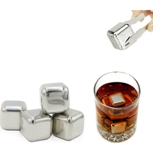 4/6/8 capsules per pack of whiskey Wine Cooling Stone Reusable Beverage Cooling Accessories Bar Tools Stainless Steel Ice Cubes