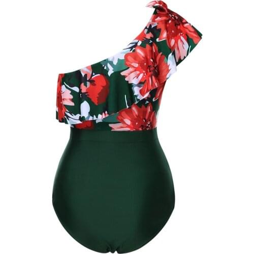 Vintage Strap Pregnant Women Fattening Up Bikini Swimsuits one shoulder maternity swimsuits for women one-piece swim cover up
