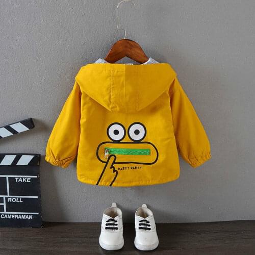 Kids Clothes Boys Jackets Children Hooded Zipper Windbreaker Baby Cartoon Print Coat Infant Waterproof Hoodies For Girls
